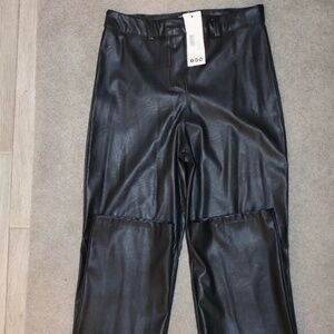 Boohoo Black Faux Leather Pants Sz 6